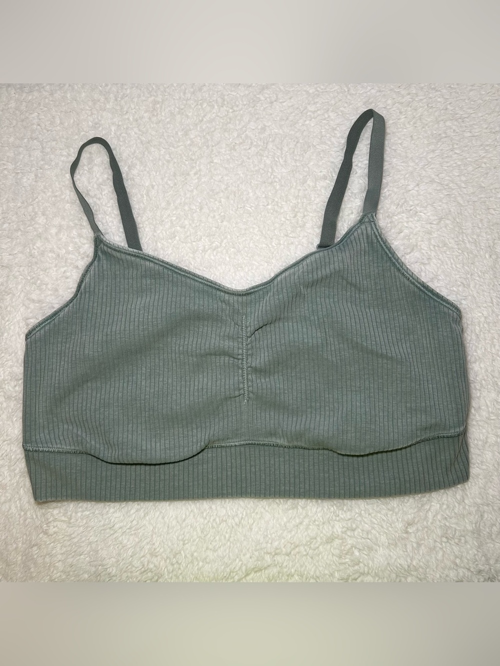 Aerie Offline Green Ribbed Recharge Least Support Bra XXL